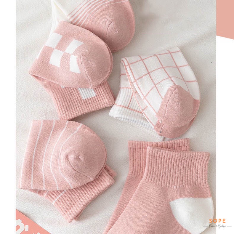 Tất cổ ngắn nữ nam chất liệu cotton co giãn bốn chiều, thoáng khí chống hôi chân - Sope Shop
