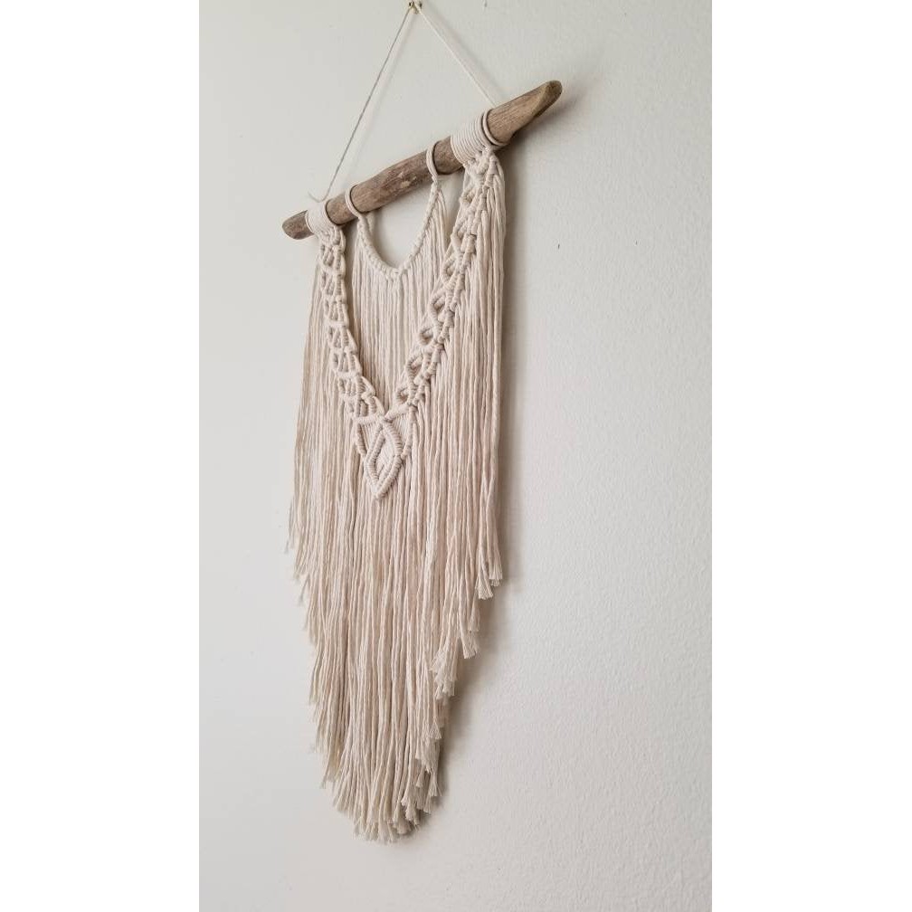 Rèm macrame màu trắng trang trí - 60cm