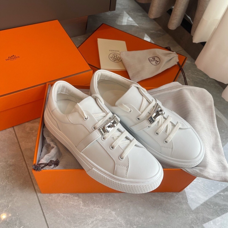 Giày Thể Thao Da Bò Màu Trắng Khóa Bạc Thoải Mái Thời Trang Cặp Đôi Model kelly