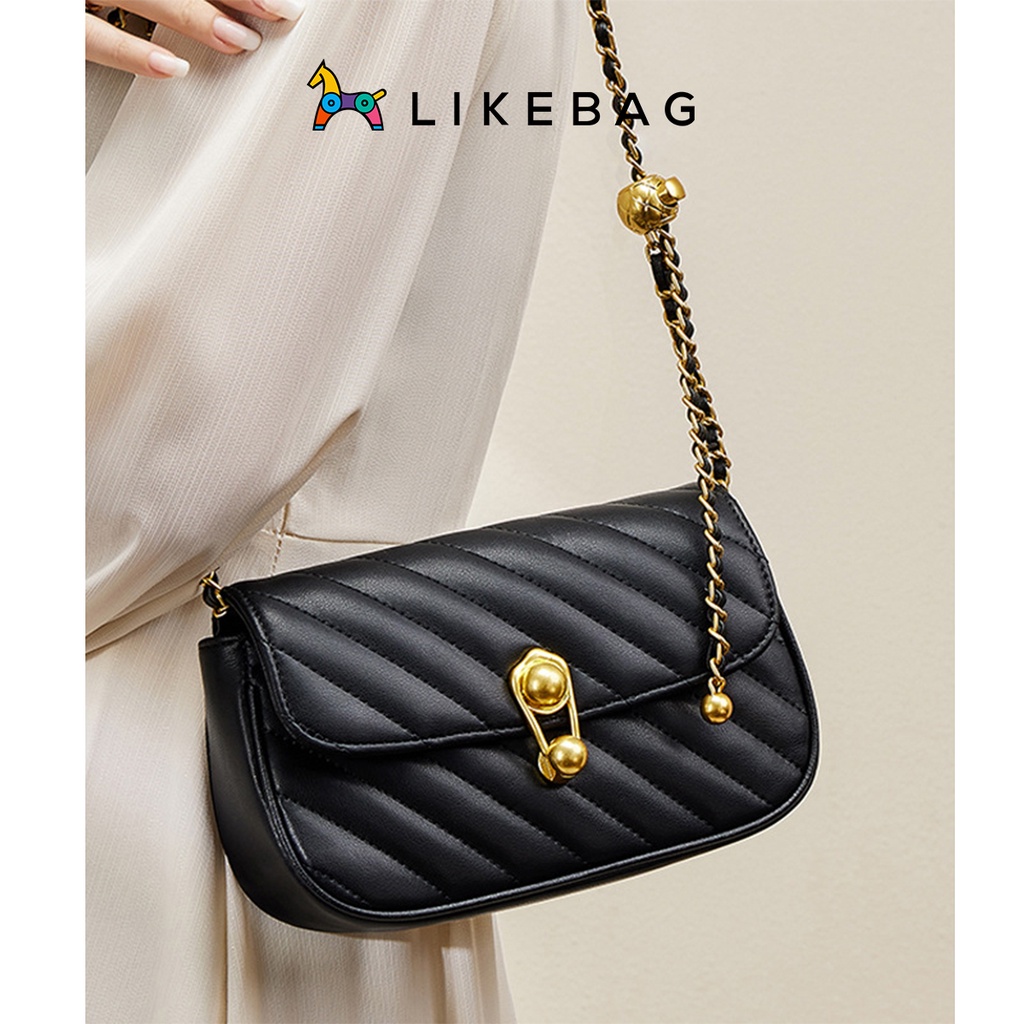 Túi đeo chéo nữ thời trang LIKEBAG dây xích độc đáo có chốt điều chỉnh 221XK6978 - LIBAGI