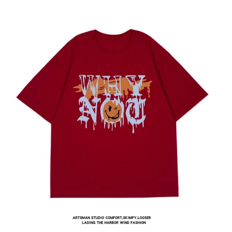 Áo Thun Dáng Rộng Cổ Tròn In Chữ Size M-8XL Thời Trang Cho Nam