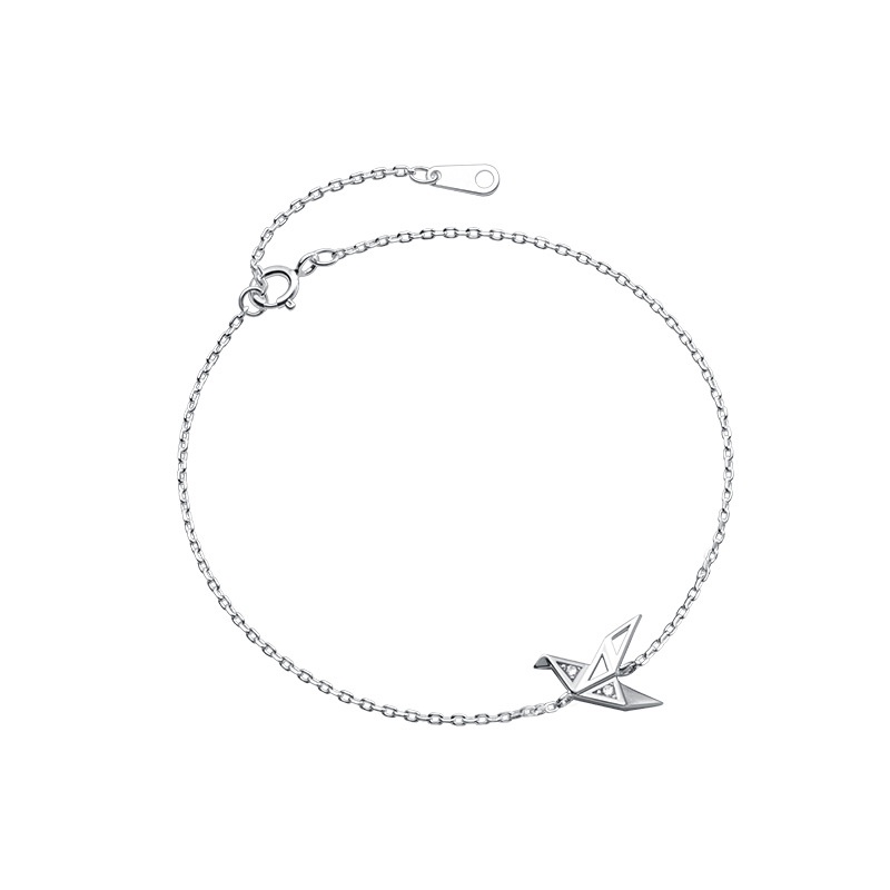 Lắc tay bạc S925 bồ câu đình đá Asimi, Lắc tay bạc nữ cao cấp nữ tính Pigeon Line LT10