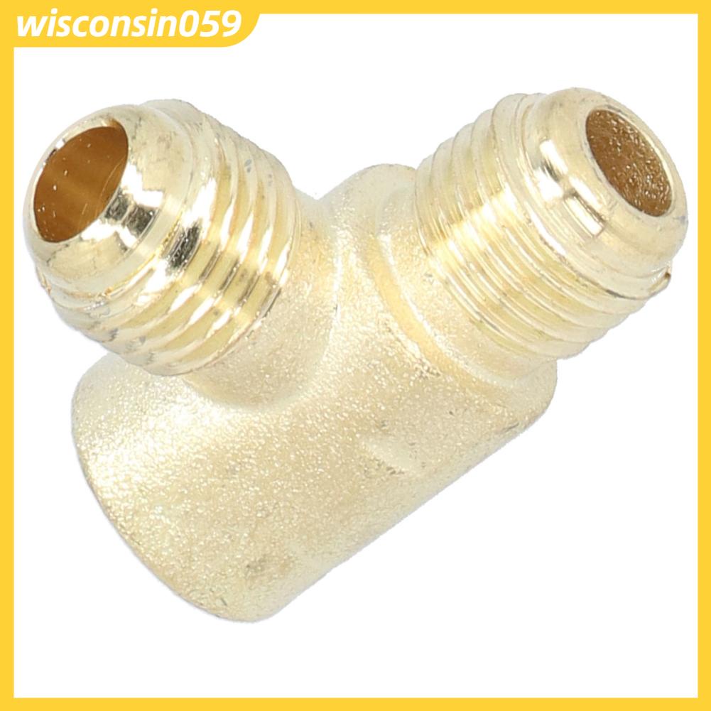 Wisconsin059 2Pcs Tee Adapter Máy không dầu kiểm tra Van nối ống ren cho máy nén khí 550W