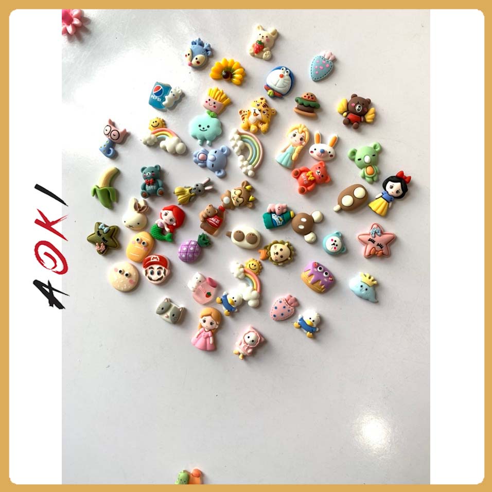 Miếng dán Sticker 3D cute siêu mini bằng nhựa dẻo đàn hồi