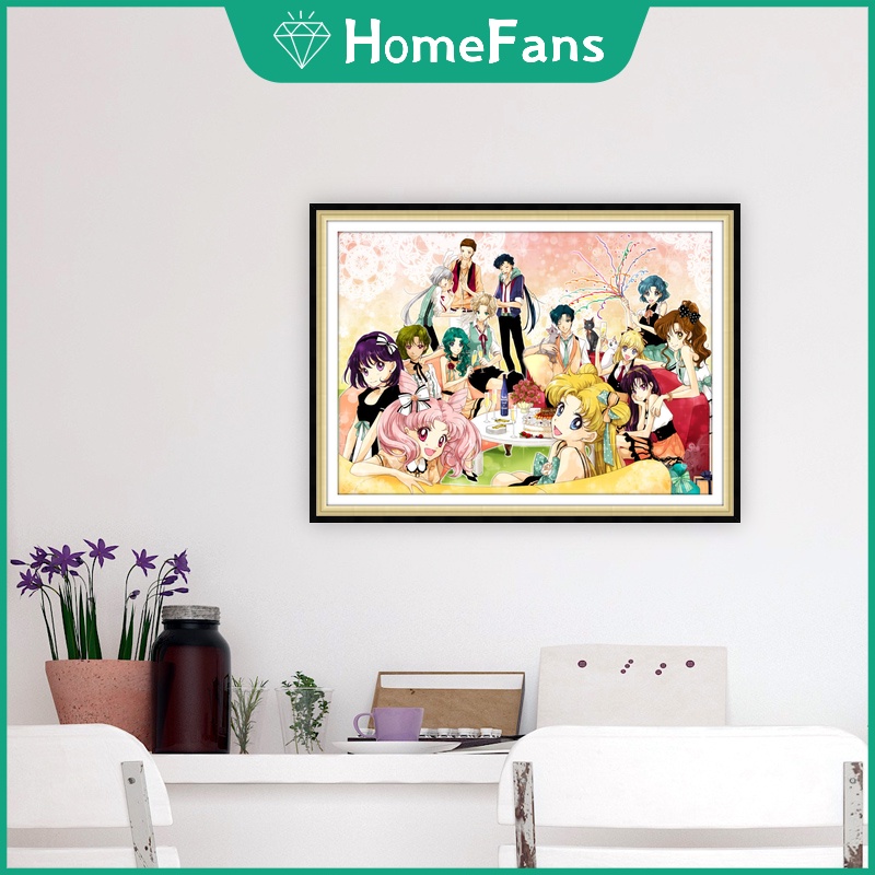 Bộ Tranh Đính Đá 5D Họa Tiết Hoạt Hình Thủy Thủ Mặt Trăng Độc Đáo Diy Dùng Trang Trí Nhà Cửa