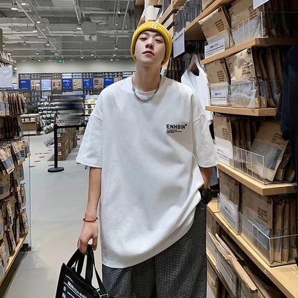 Áo Thun Tay Ngắn Dáng Rộng In Chữ Thời Trang Mùa Hè Cho Nam Giới [M-5XL]