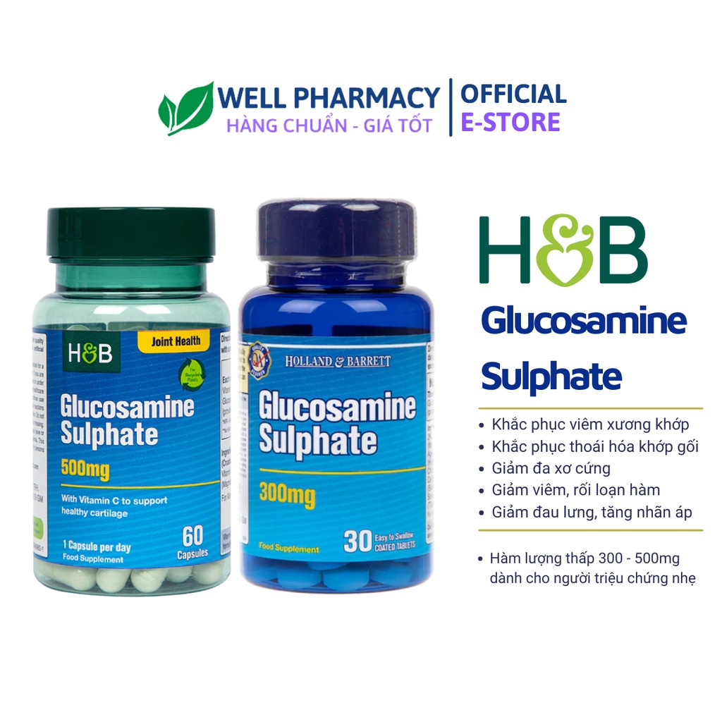 UK -Viên uống GLUCOSAMIN SULPHATE 300mg và 500mg