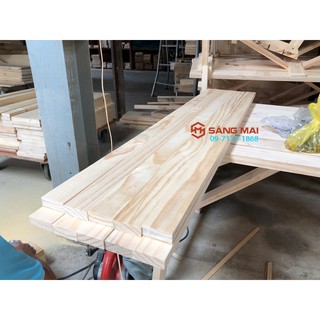 Thanh gỗ thông 2cm x 5cm x dài 1m2 + láng mịn 4 mặt