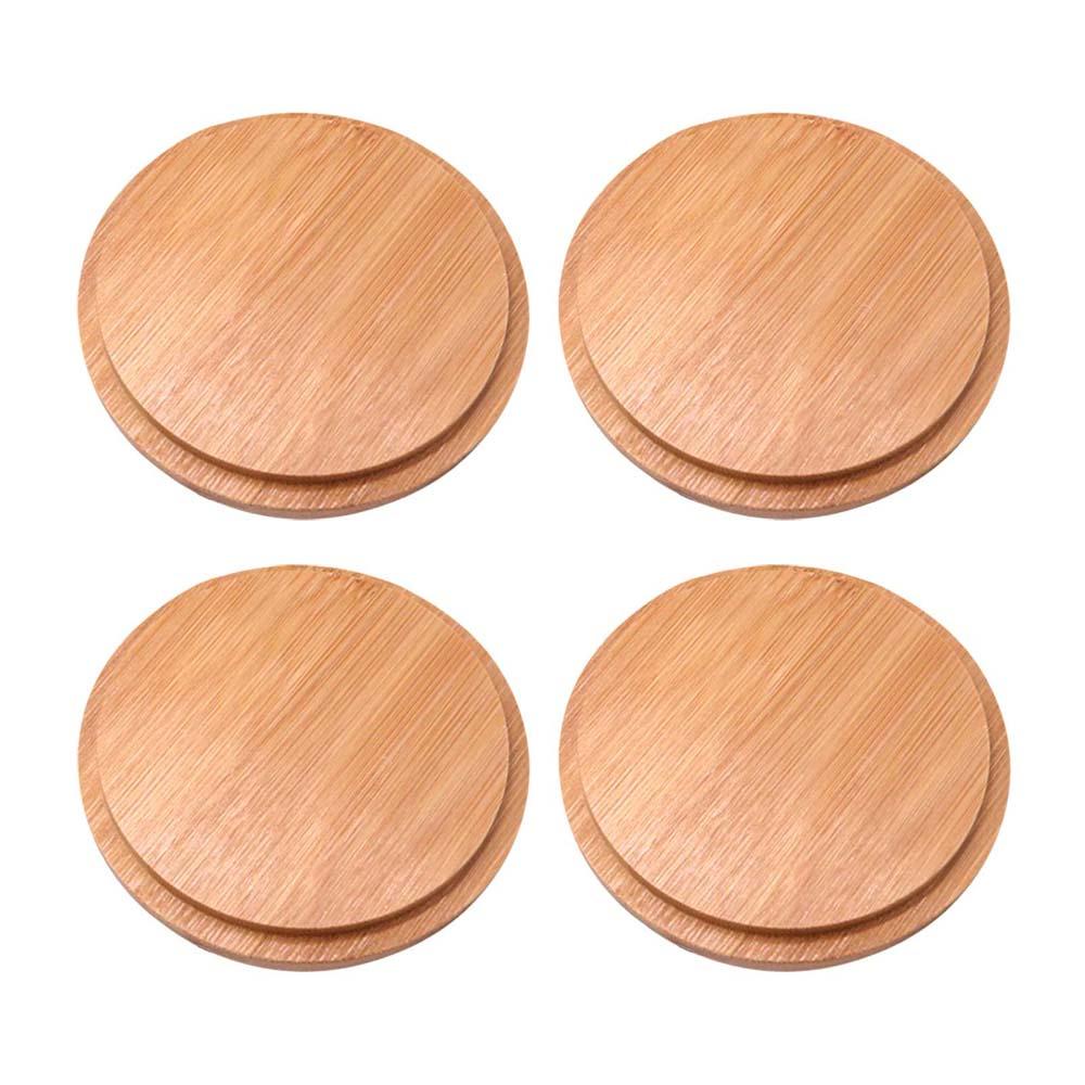 ELLSWORTH Bộ 4 / 6 Nắp Đậy Cốc Bằng Tre Cách Nhiệt Chống Bụi An Toàn Tiện Dụng Ốp
