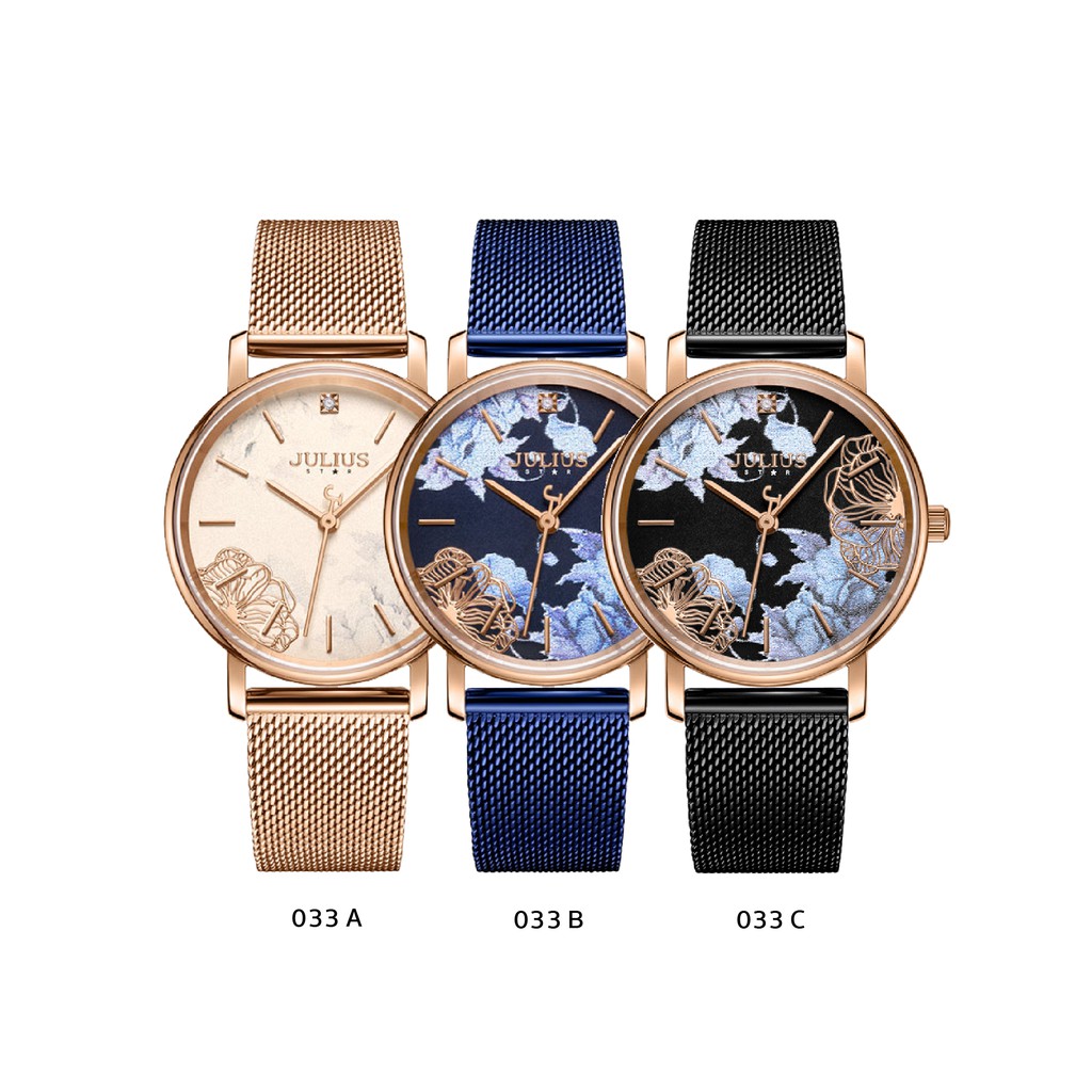 [Julius Official] Đồng hồ nữ Julius Star JS-033 kính Sapphire