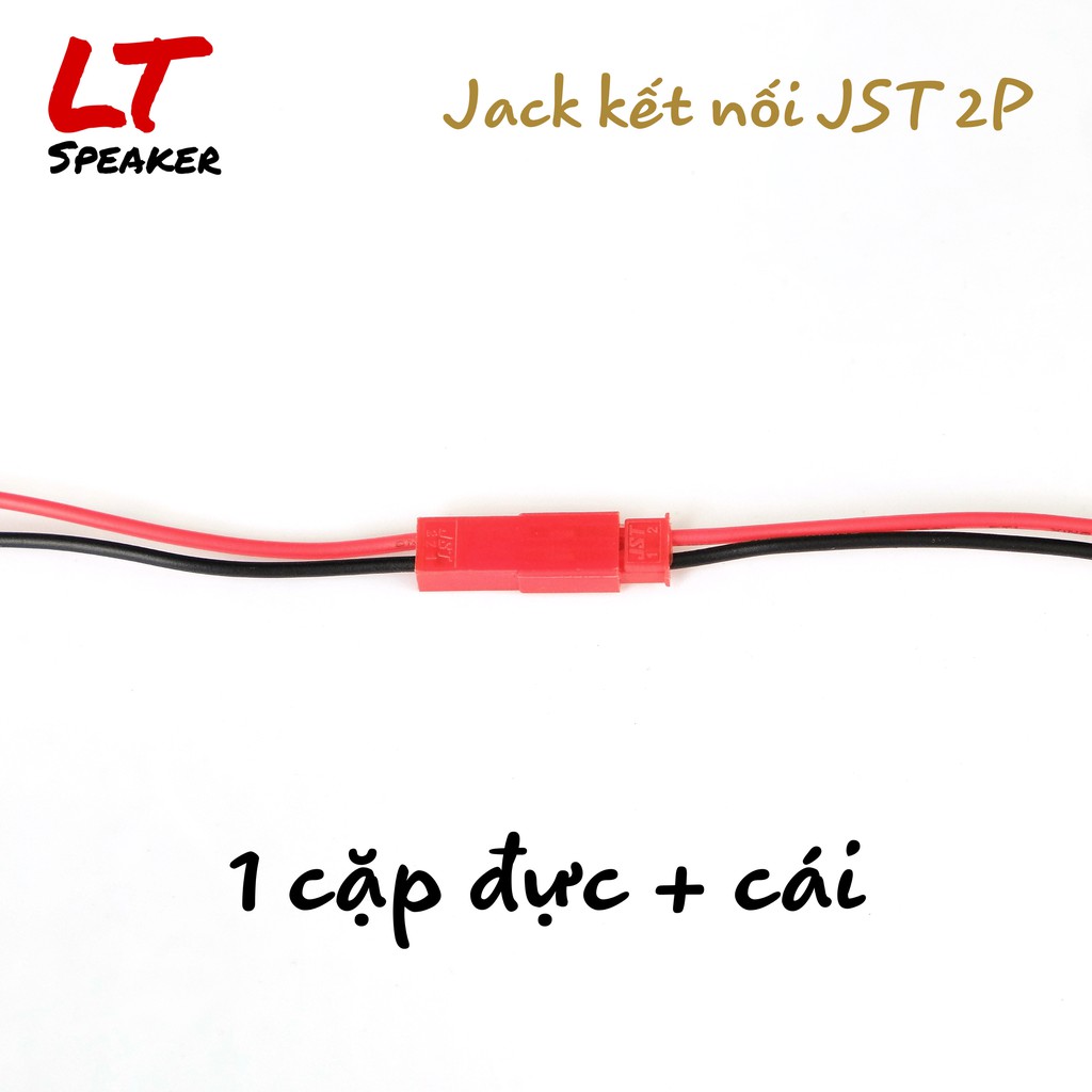 1 cặp Jack kết nối JST - 2P 2 chân - 20cm mỗi dây dòng 3A - DIY loa bluetooth