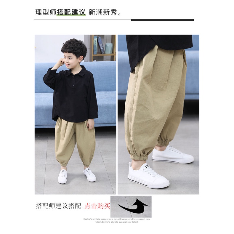 Bộ áo sơ mi tay dài và quần dài thời trang cho bé trai