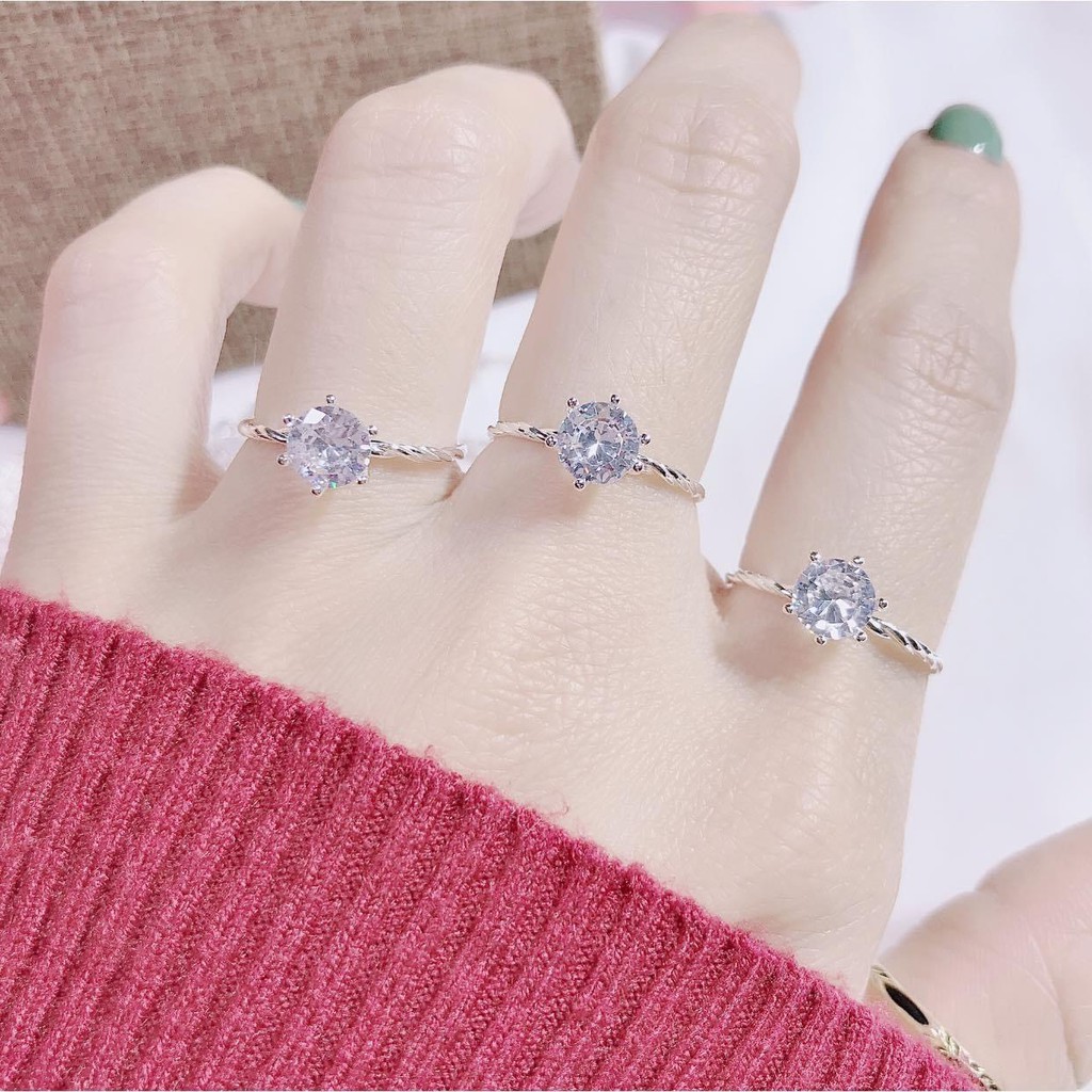 Nhẫn bạc nữ xoắn đính viên đá cao mới nhất, nhẫn xoắn Pansy bạc ta thật 925 siêu đẹp cho nữ
