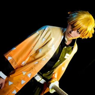 [ Kimetsu no yaiba ] Full set đồ cosplay nhân vật Zenitsu (ảnh thật)