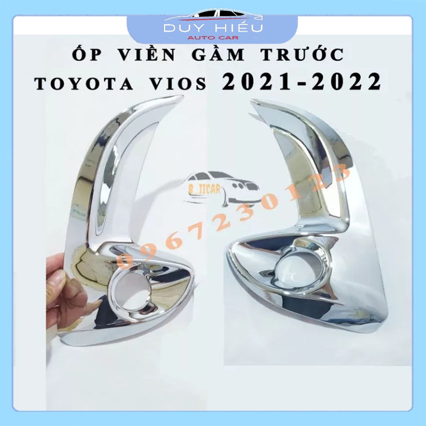 Ốp Viền Gầm Trước Toyota Vios Yaris 2021 Mạ Crom Bộ 2 Chiếc
