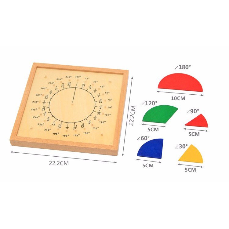 Bảng ghép hình chia tọa độ Montessori (Fraction Board)