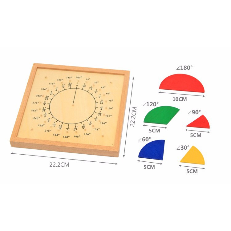 Bảng ghép hình chia tọa độ Montessori (Fraction Board)
