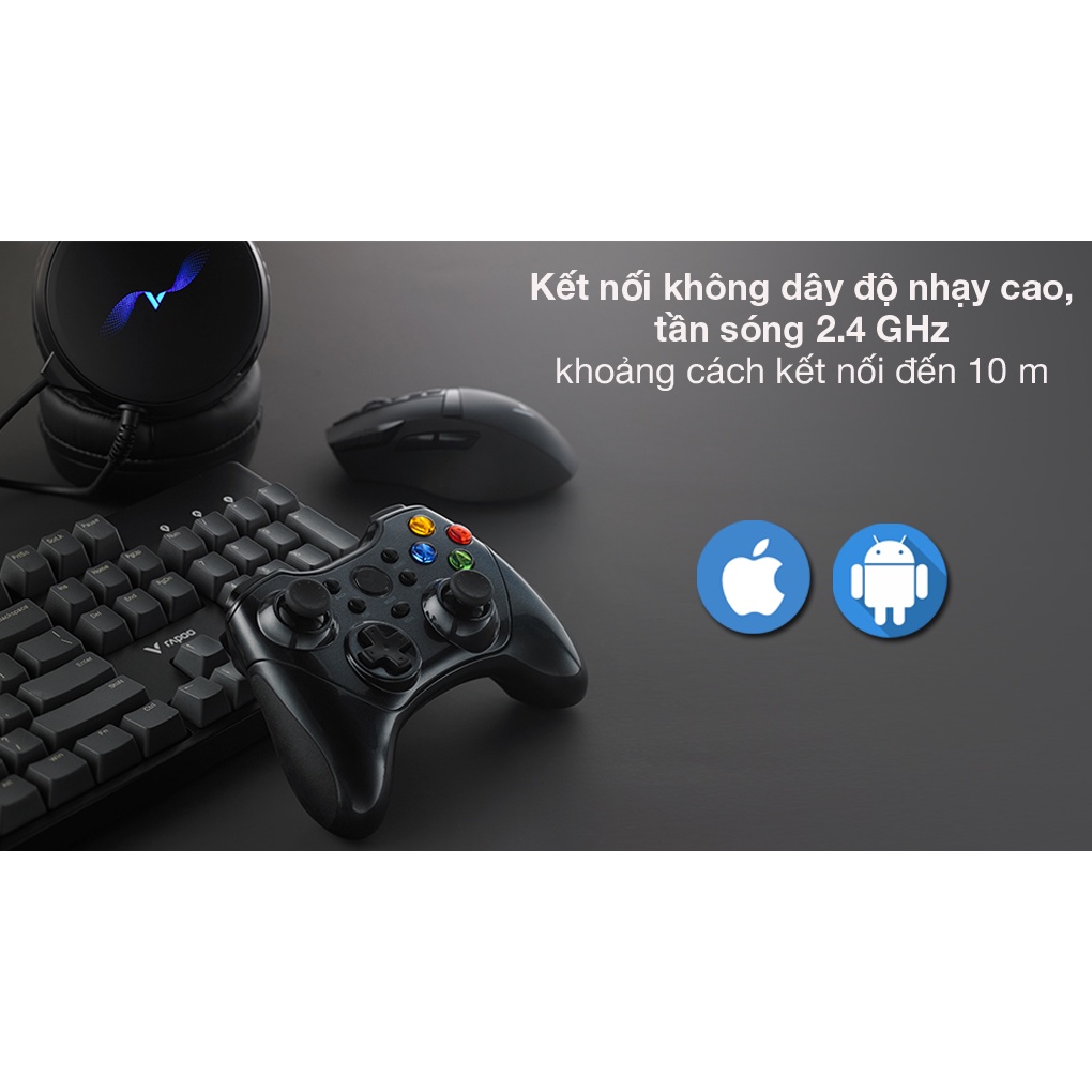 Tay cầm Game pad Rapoo V600S không dây, controller wireless chính hãng Rapoo