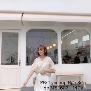 Áo vintage chấm bi MS1623
