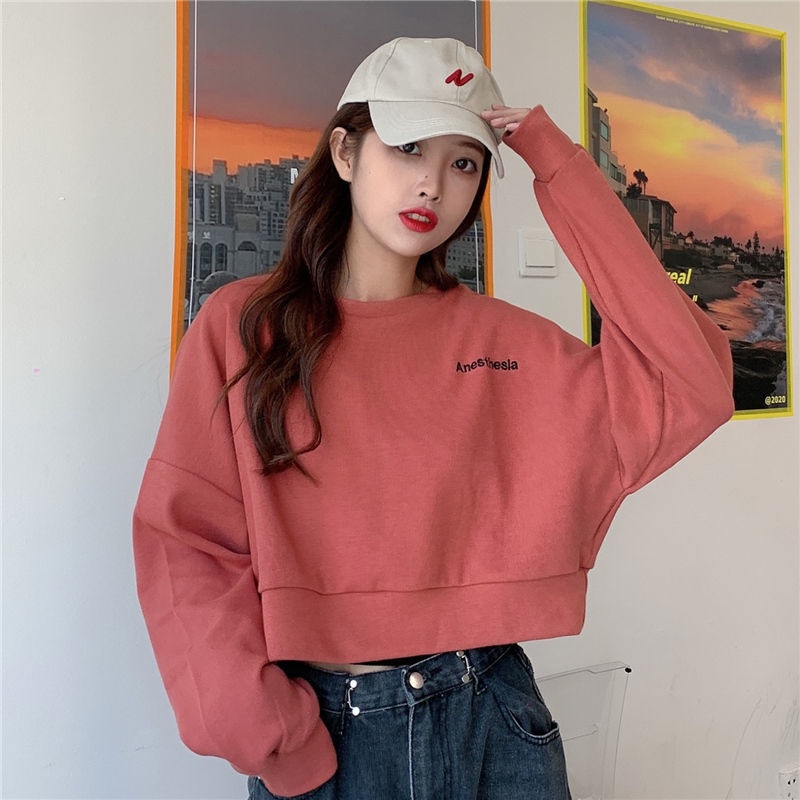 ❤️❤️Áo Sweater croptop tay dài dáng rộng thiết kế trẻ trung nữ | BigBuy360 - bigbuy360.vn