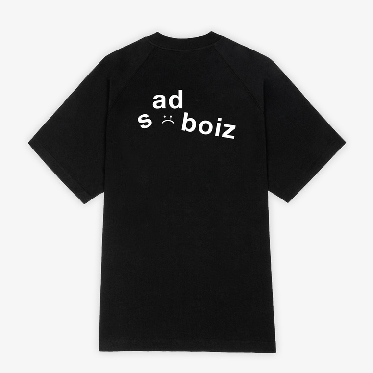 Áo thun unisex tay lỡ Sadboiz tím  logo mặt buồn - áo phông nam nữ form rộng tay lỡ có logo tay