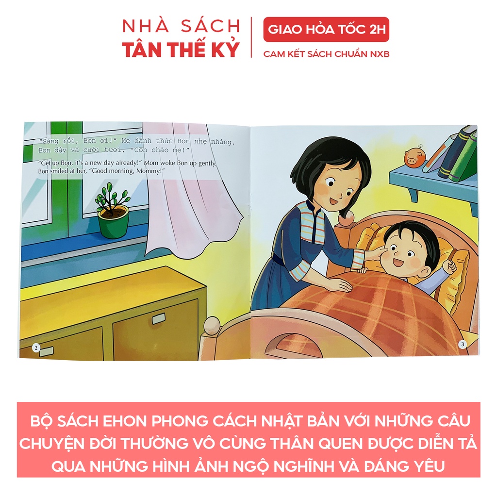 Sách - Ehon Nhật Bản trau dồi kỹ năng sống Chuyện của Bon song ngữ Việt Anh (Bộ 4 cuốn)