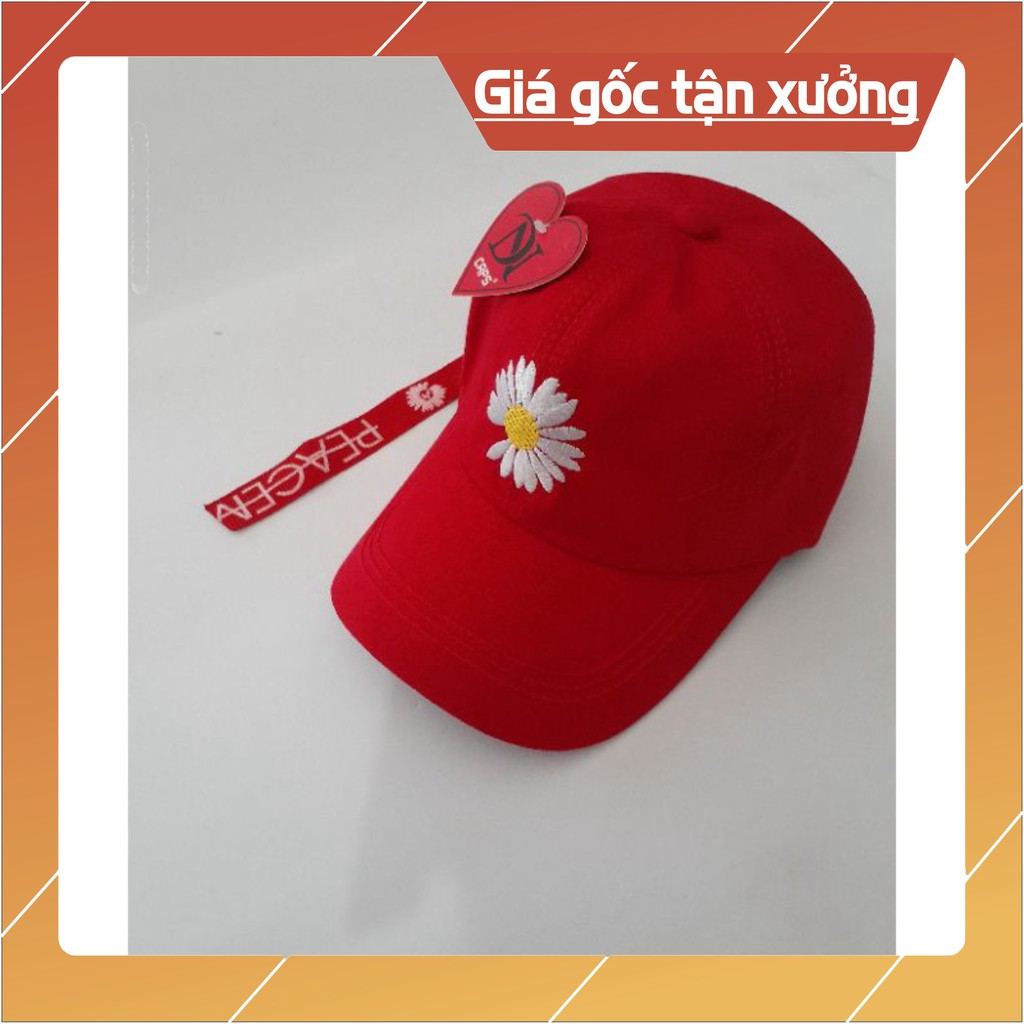 Mũ lưỡi trai-nón kết họa tiết hoa cúc thời trang cao cấp