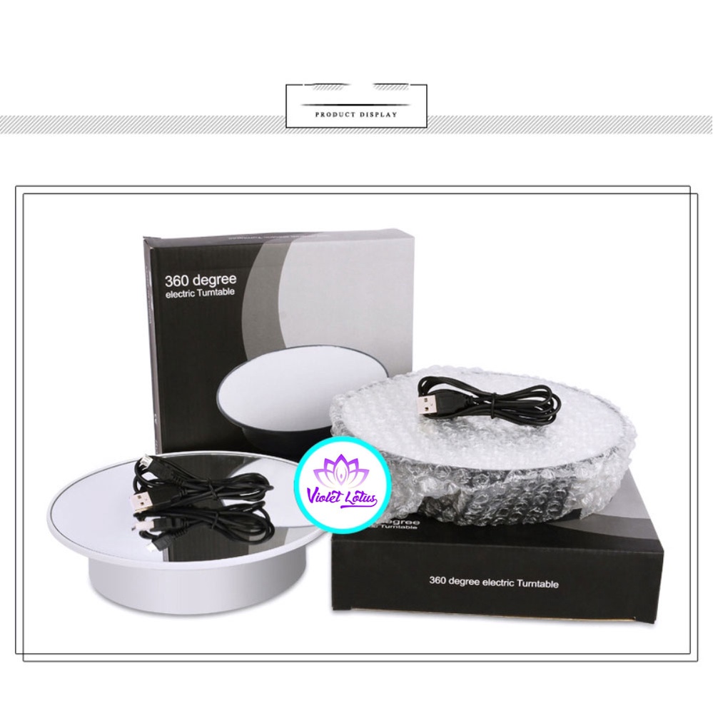 Bàn xoay Đế xoay trưng bày sản phẩm xoay 360 độ trái phải size 20cm sạc pin pin tiểu điện 220v