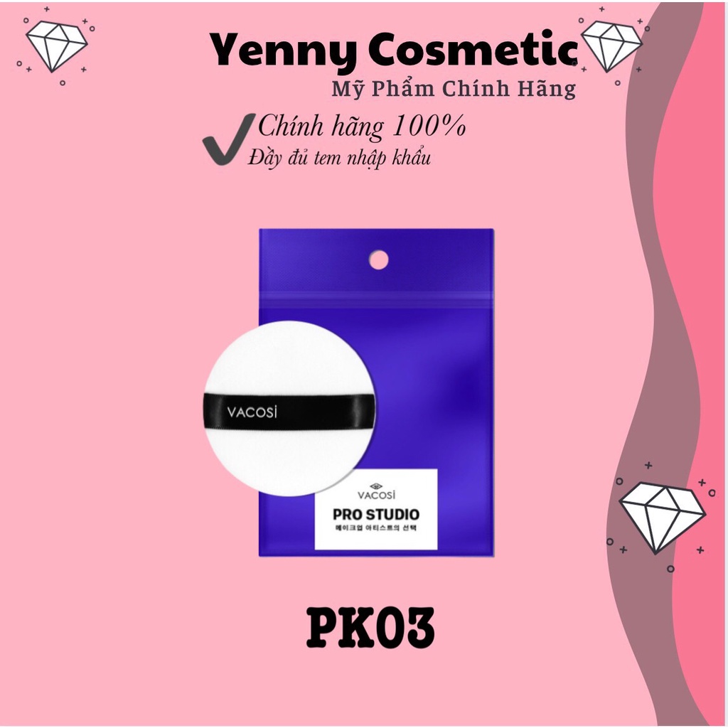 Bông Phấn Khô Tròn Trung Pro Bịch 1 Cái Vacosi PK03