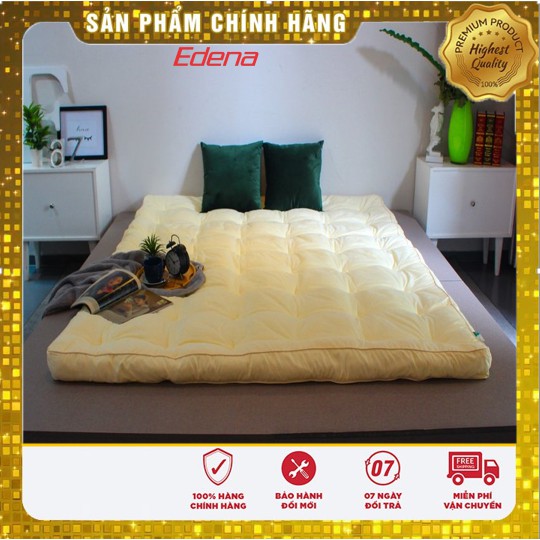 [ SIÊU BỒNG BỀNH] Topper Hoàng Gia Edena, Tấm lót đệm, Tấm làm mềm đệm, Free Ship, Bảo Hành Một Đổi Một ( dày 10cm)