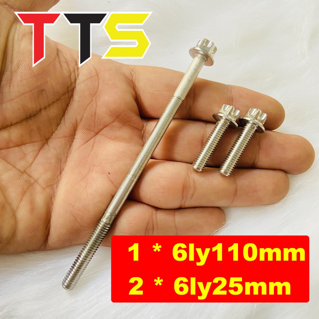 Bộ 3 ốc Salaya thái lắp nắp cánh bướm, nắp ba lổ sử sử dụng cho đầu lòng WAVE, DREAM ( Có bán lẻ )
