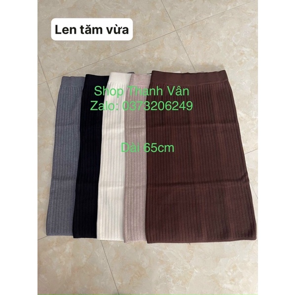 Chân váy len bút chì tăm mềm mại loại len đẹp, dáng chùm gối với chiều dài 65cm