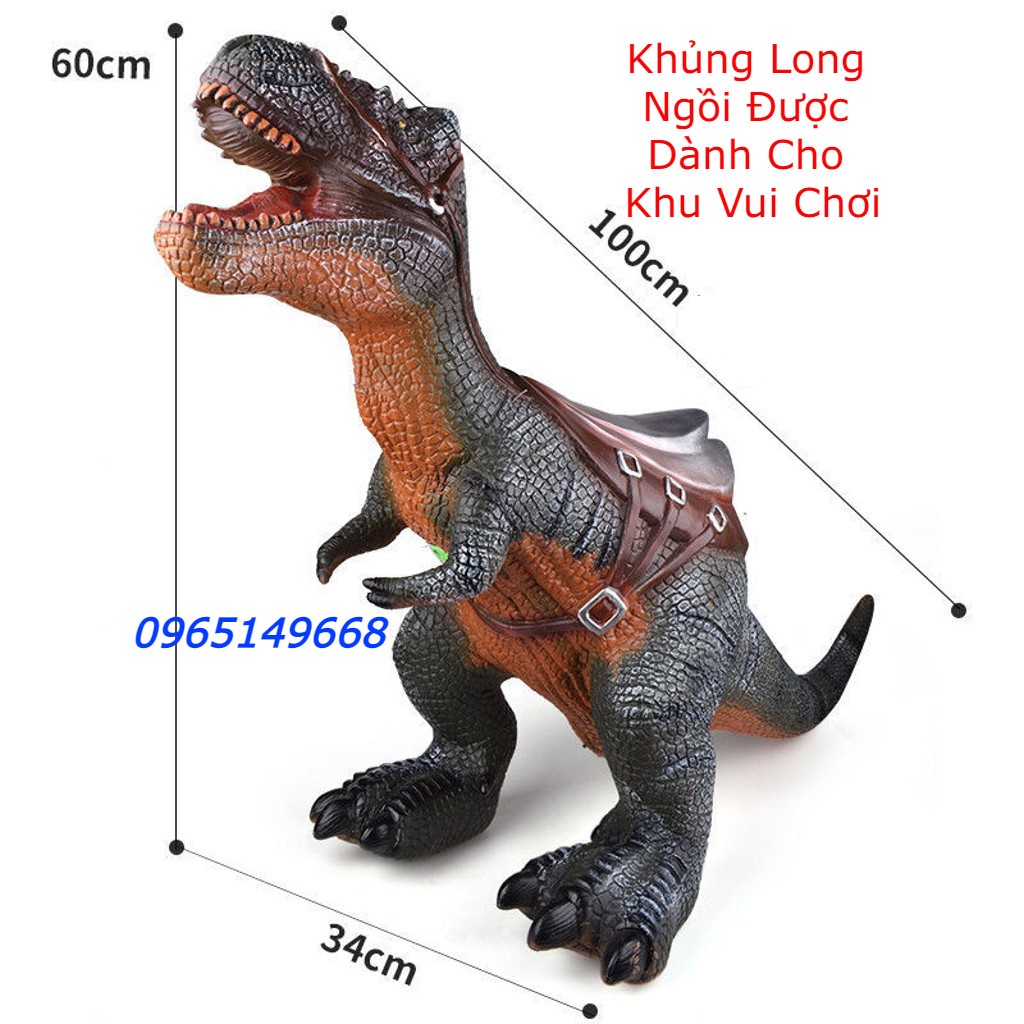 Mô hình đồ chơi khủng long bằng cao su mềm cho khu vui chơi có thể ngồi được