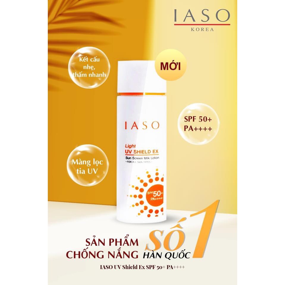 Sữa chống nắng thoáng mịn nâng tông IASO UV SHIELD EX SPF42+ PA++++ I29