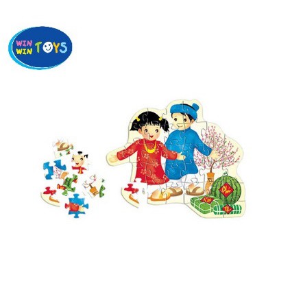 Đồ chơi gỗ Winwintoys - Xếp hình bé vui tết 66462