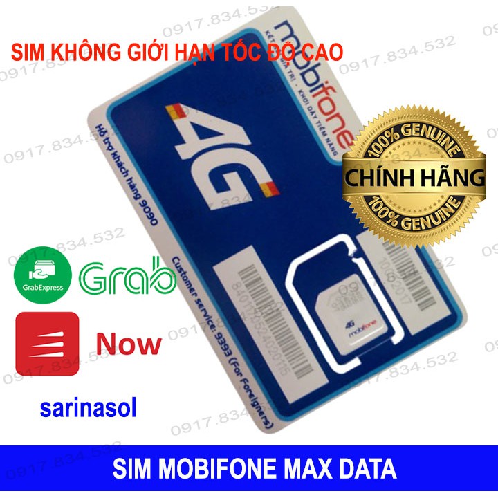 SIM 4G Mobifone Max Băng Thông.