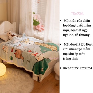 Chăn lông cừu dày và mềm 100*140cm cho bé