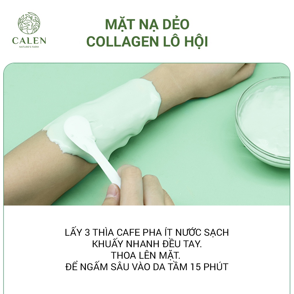 Mặt nạ đắp mặt dẻo collagen lô hội đắp mặt nguyên chất - Đắp mặt - Rửa mặt - Giúp tẩy da chết, Dưỡng trắng da Calen