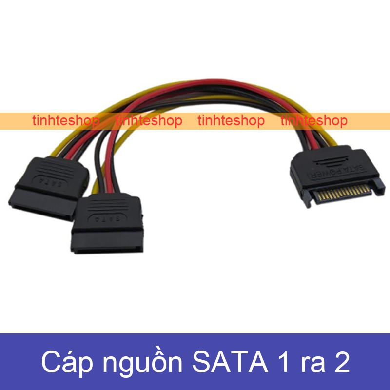 Cáp nguồn SATA 1 chia 2 - Dây chia nguồn SATA 1 ra 2 cấp nguồn cho 2 ổ cứng HDD/SSD/DVD 20cm