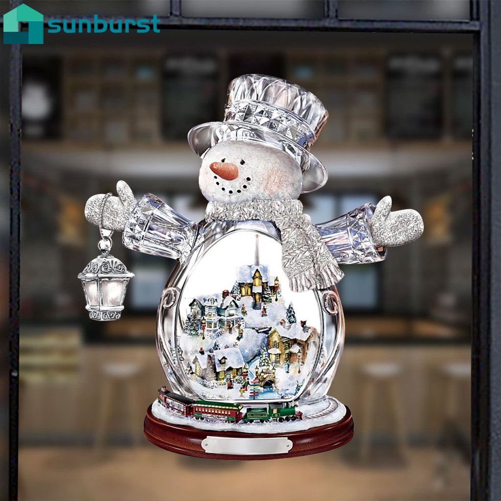 Đề Can PVC Tự Dính Chống Thấm Nước Hình Người Tuyết Giáng Sinh Năm Mới Trang Trí Cửa Sổ