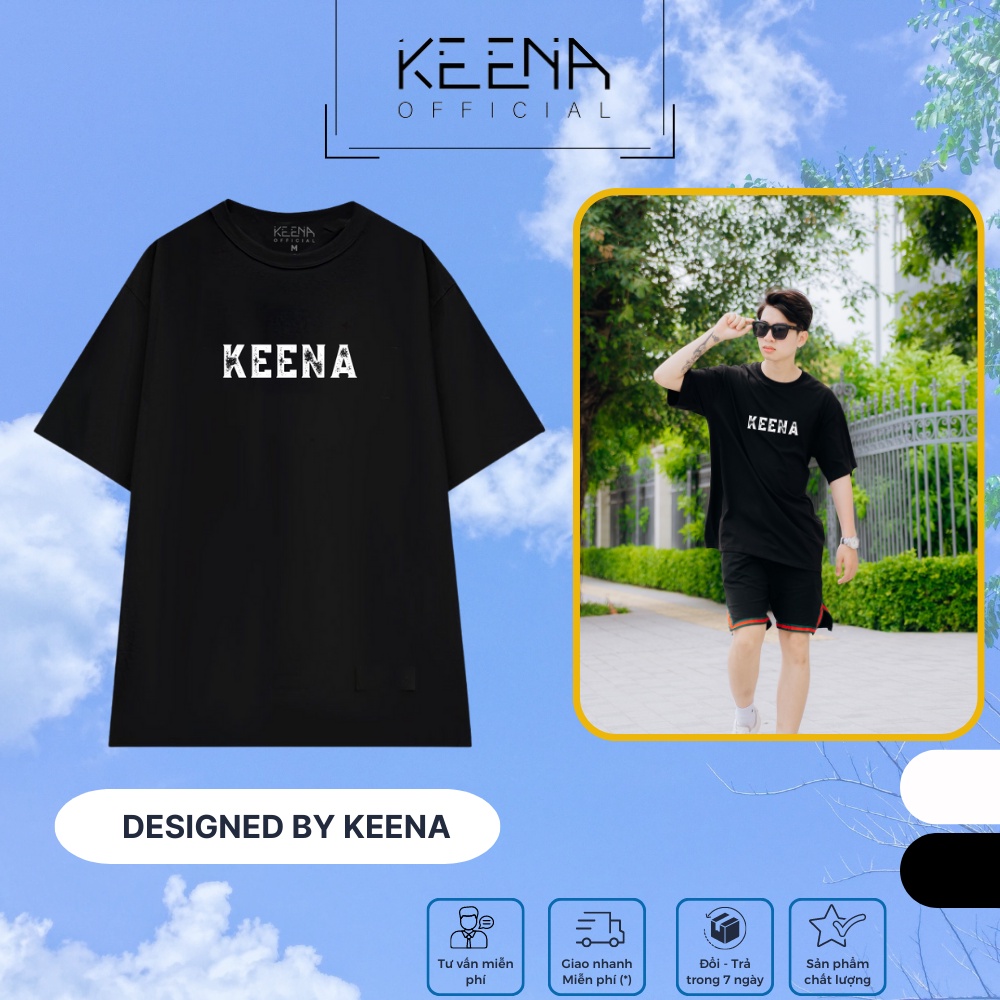Áo thun tay lỡ Keena áo phông nam nữ unisex tay lỡ form rộng oversize cổ tròn cotton 100% thoáng mát AK17
