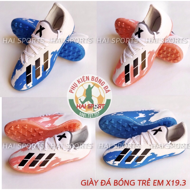 Giày đá bóng sân cỏ nhân tạo trẻ em X19.3 Tago mới nhất 2022 -Khâu FULL đế Tặng tất -Giày đá banh X19.3