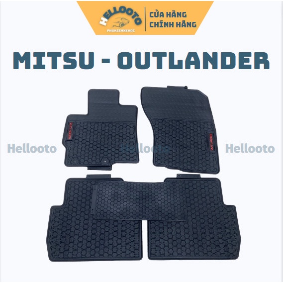 Thảm lót sàn cao su Mitsu Outlander 2018 2019 2020 Màu Đen Cao Su Đúc Ko Mùi Thiết Kế Vừa Zin cho xe