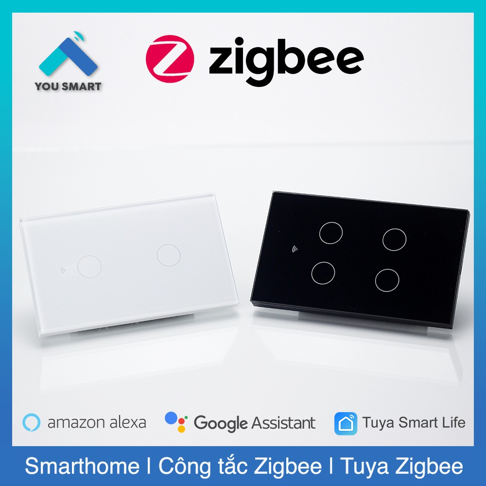 Công tắc thông minh ZIGBEE Tuya Smart Life 1-2-3-4 nút cảm ứng - Phiên bản Zigbee mặt kính