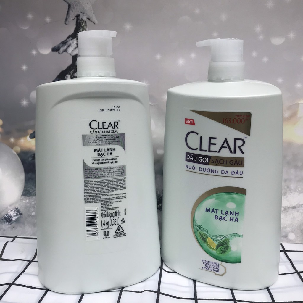 Dầu Gội Sạch Gàu CLEAR Mát Lạnh Bạc Hà (1.4kg)