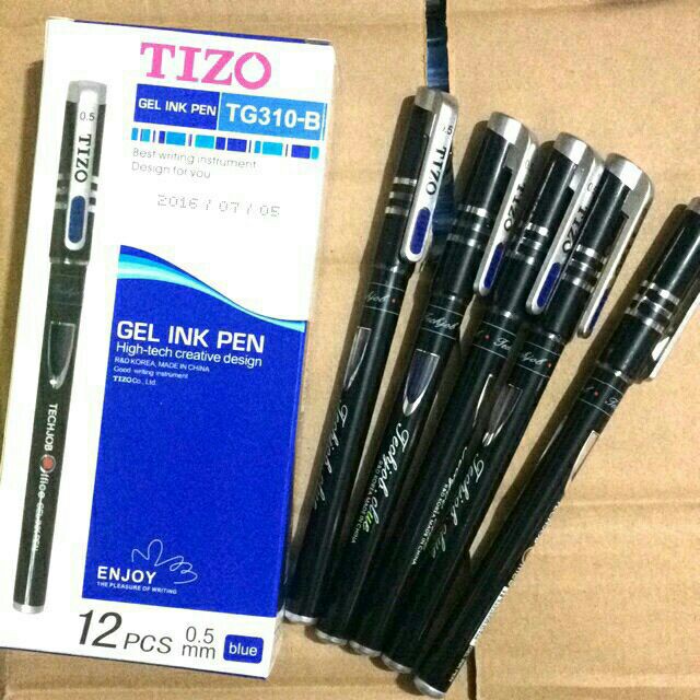 Bút gel TIZO - TG310-B bút nước ngòi 0.5mm loại 1 mực xanh, đen ANKICO