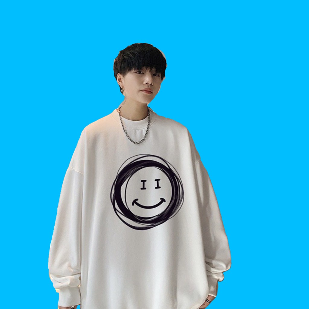 Áo sweater,áo nỉ bông in hình tròn giữa ngực nam nữ mặc đều đẹp | BigBuy360 - bigbuy360.vn