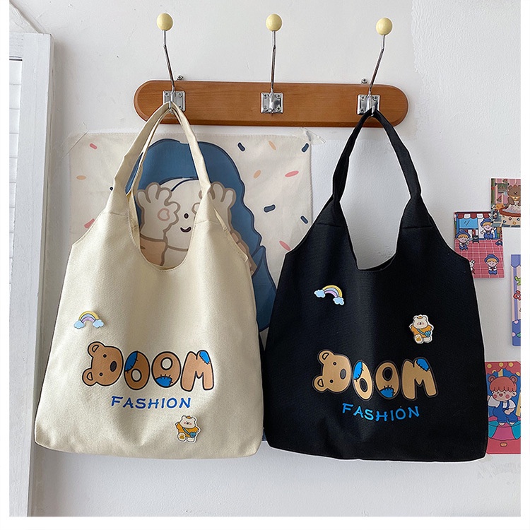Túi Xách canvas Cỡ Lớn Thiết Kế Đơn Giản Thời Trang Nhật Bản Cho Nữ