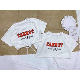 [HÌNH_THẬT_CUỐI] Áo croptop CANNOT rút dây bo eo
