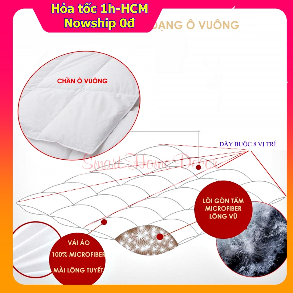Ruột chăn hè Microfiber, Gòn lông vũ bông tấm cao cấp cho gia đình và khách sạn